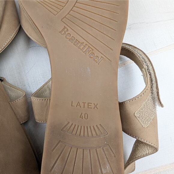 Beautifeel Tan Suede Wedge Slingback Square Toe Comfort Sandals Size 40‎ | 9 - Picture 7 of 10